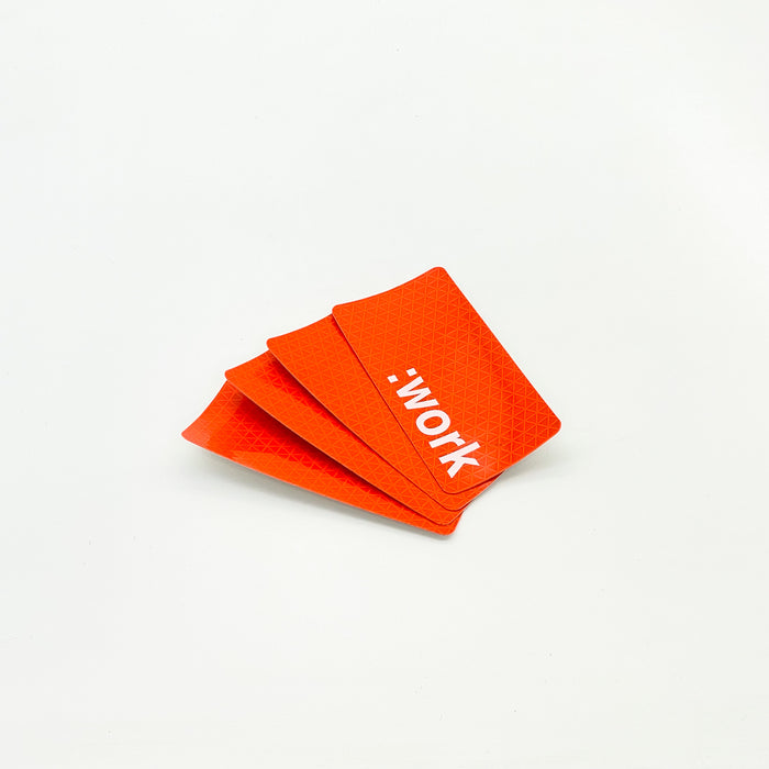 Reflective orange sticker