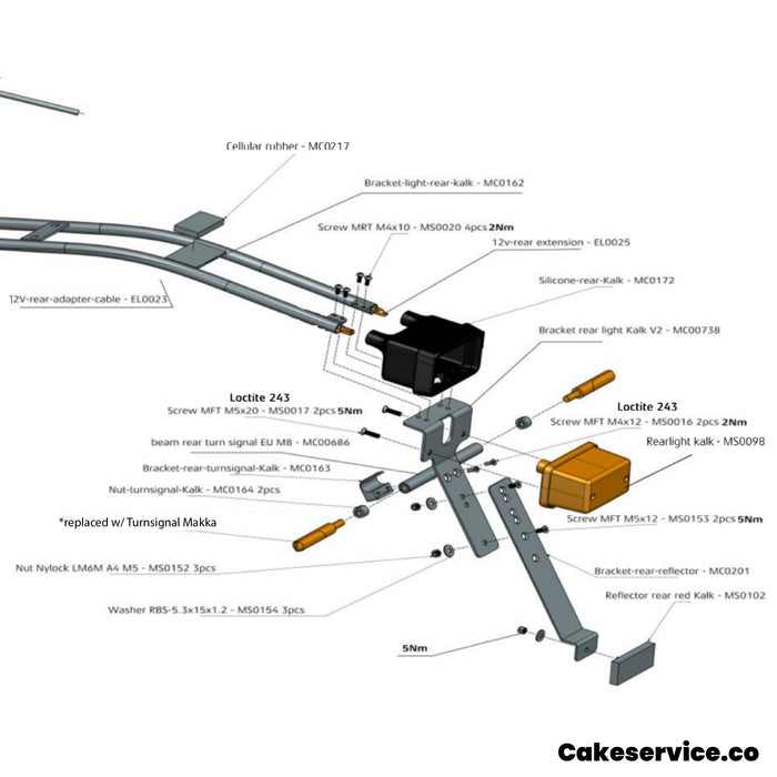 Rear light kit kalk